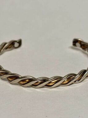 Handcrafted Sergio Lub Cuzco Interwoven Metal Magnetic Therapy Cuff Bracelet